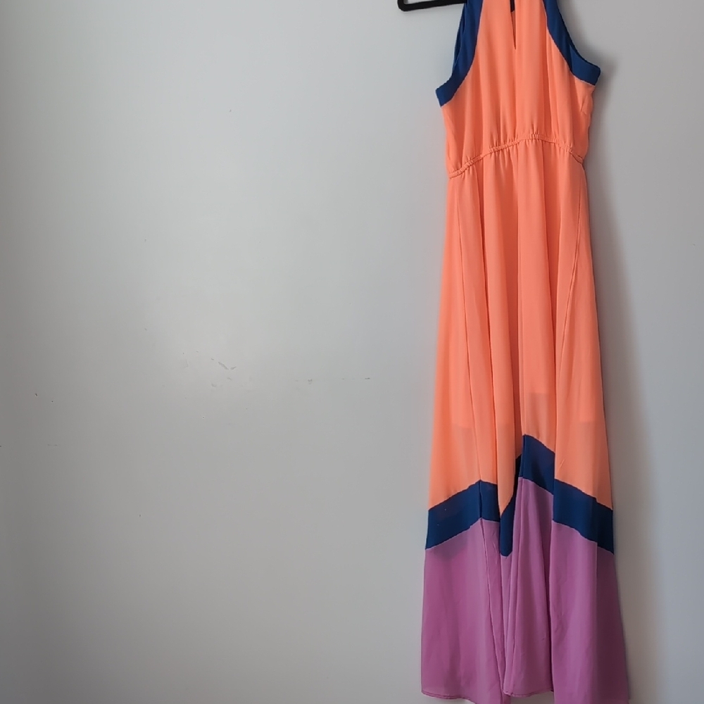 Gianni Bini Vibrant Blue and Coral Dress - Picture 7 of 9